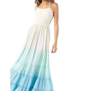 Anthropologie Tiare Hawaii Naia Maxi Dress Blue S